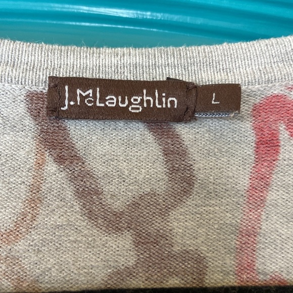 J. McLaughlin Chain Print Henley Sweater Size Large - Picture 3 of 7